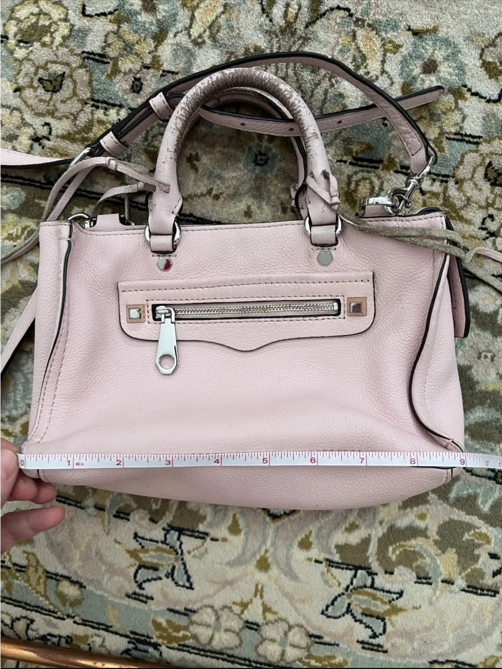 Rebecca Minkoff Blush Pink Leather Mini small Satchel bag handbag used!!!